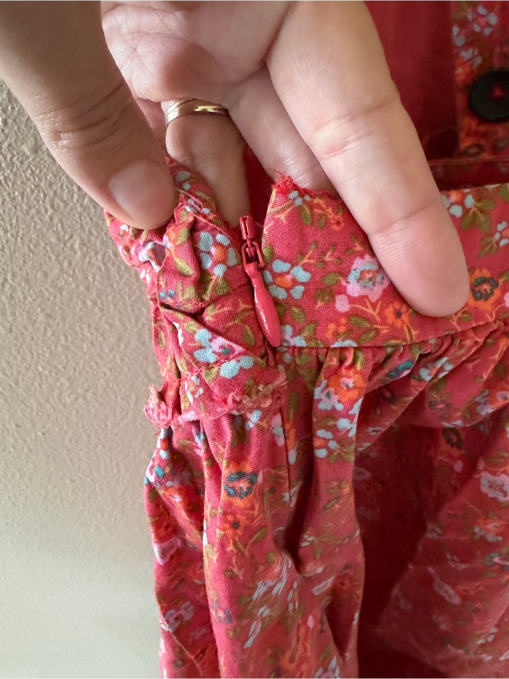 Free People Petunia Floral Backless Boho Smocked Mini Dress Poppy Combo Size L - Picture 9 of 11